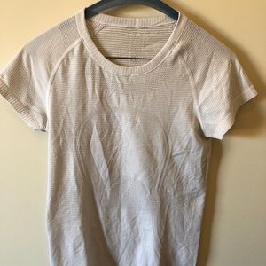 Lululemon White Crew Neck short sleeve
